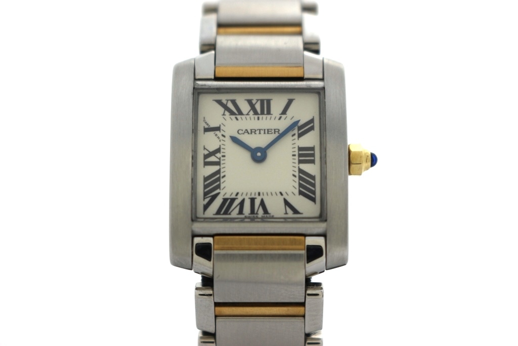 Cartier カルティエ タンクフランセーズSM W51007Q4 ステンレススチール/K18イエローゴールド アイボリー レディース 【200】【中古】