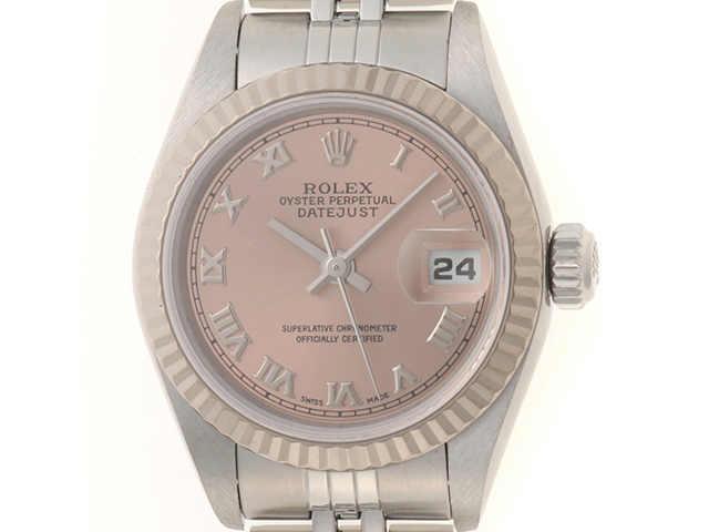 ROLEX ロレックス ウォッチ デイトジャスト26 時計 79174 腕時計 K18WG SS 自動巻き ピンクローマン F番【中古】460