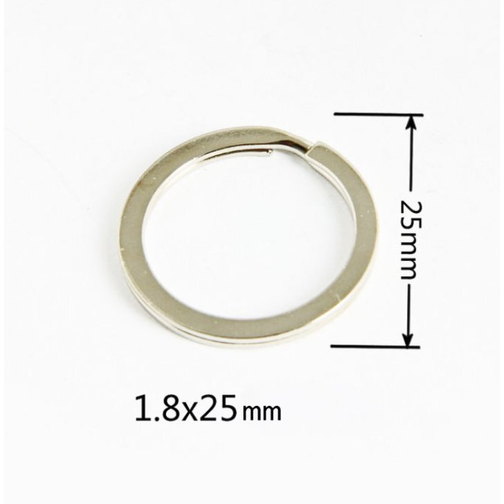 キーリング 100個セット 　25ｍｍ　二重リング　シルバー　キーホルダー部品