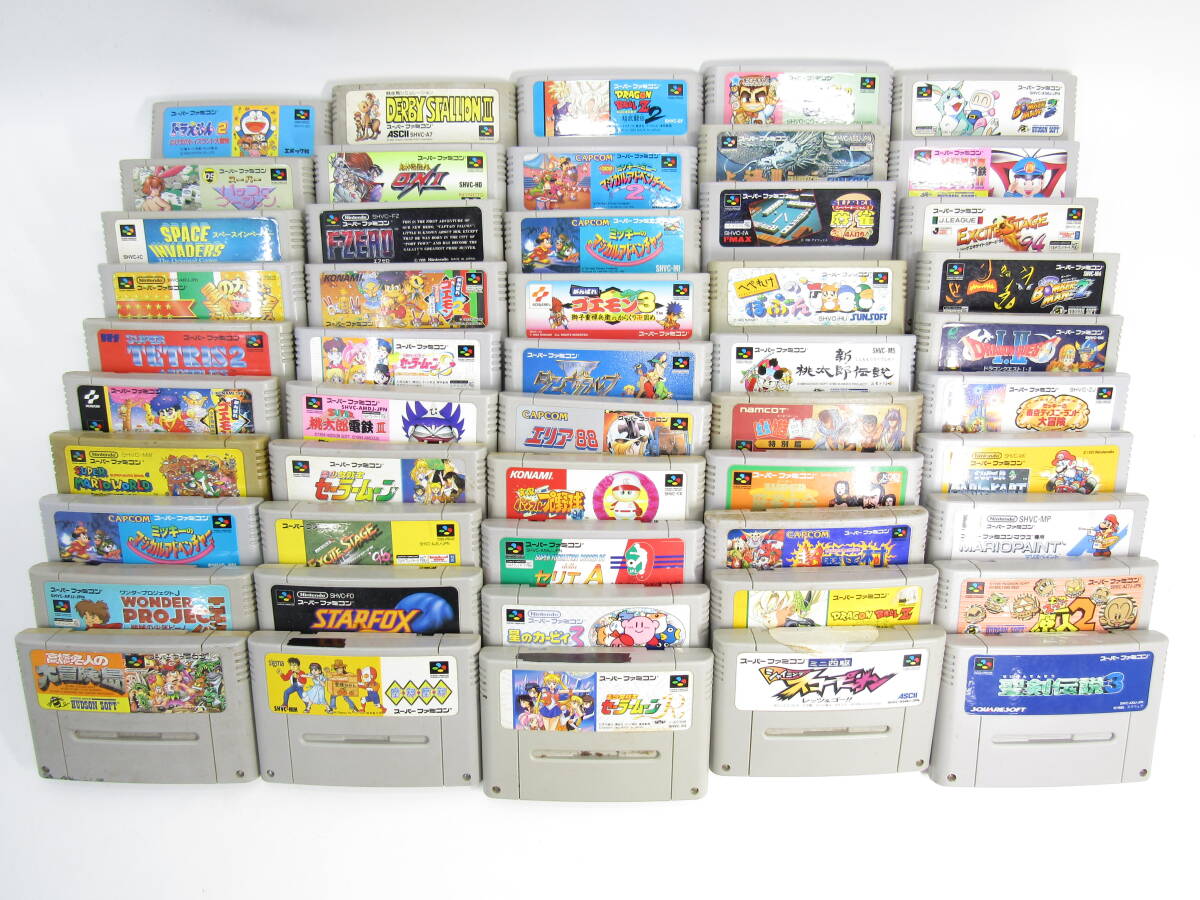T-3813[同梱不可] ニンテンドー スーパーファミコン ソフト 50点まとめセット 超魔界村 聖剣伝説3 他 SFC 任天堂 ゲーム ジャンク