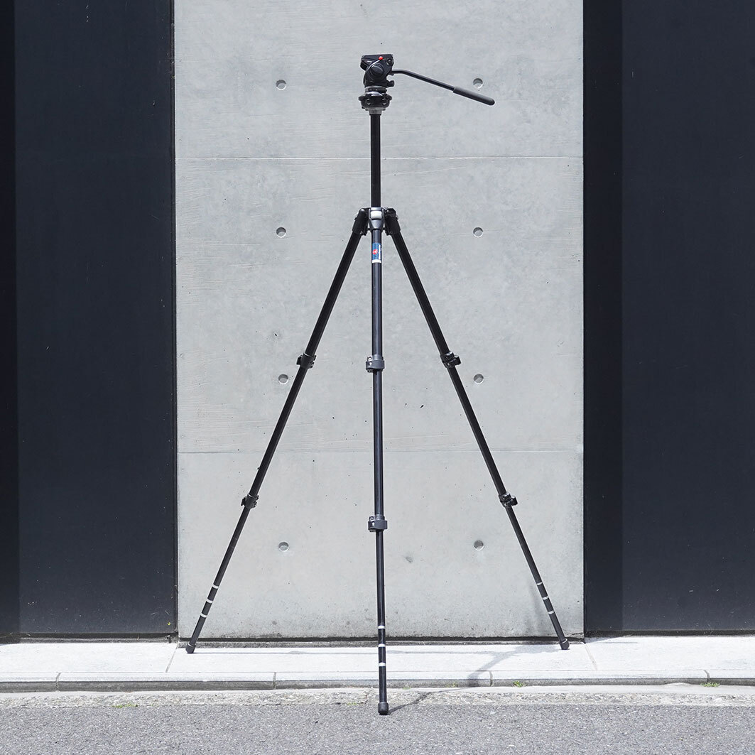 【55】Manfrotto 55CLB/NB18 三脚　プロフィールドミニ雲台　701HDV雲台付き