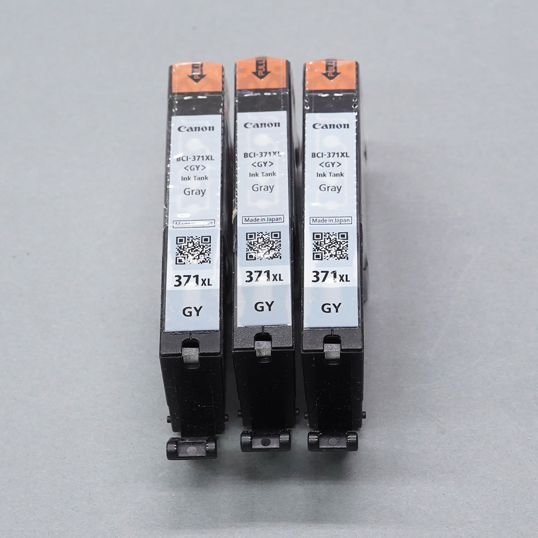 【65】CANON BCI-371XL（GY) プリンターインク　未使用品　3個セット　その2