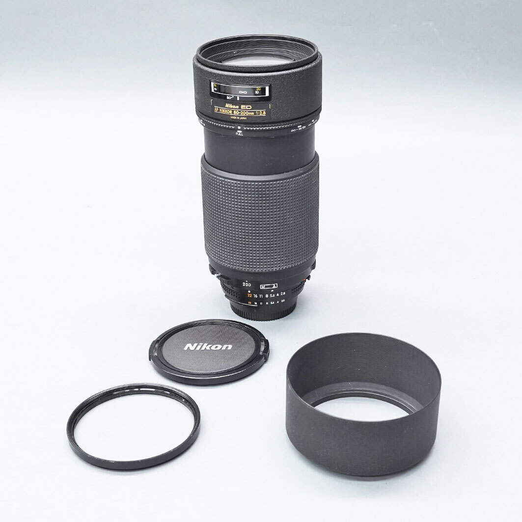 【32】ニコン　Ai AF Zoom　Nikkor ED 80-200mm F2.8　フード　フィルター付