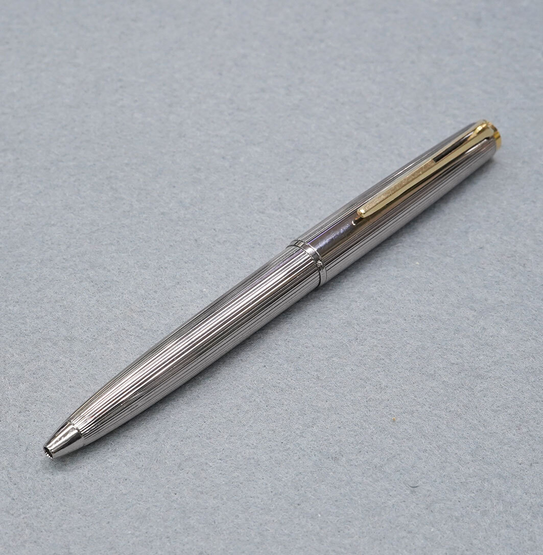 【07】Montblanc モンブラン　ボールペン　クローム　レバー式　アタリあり