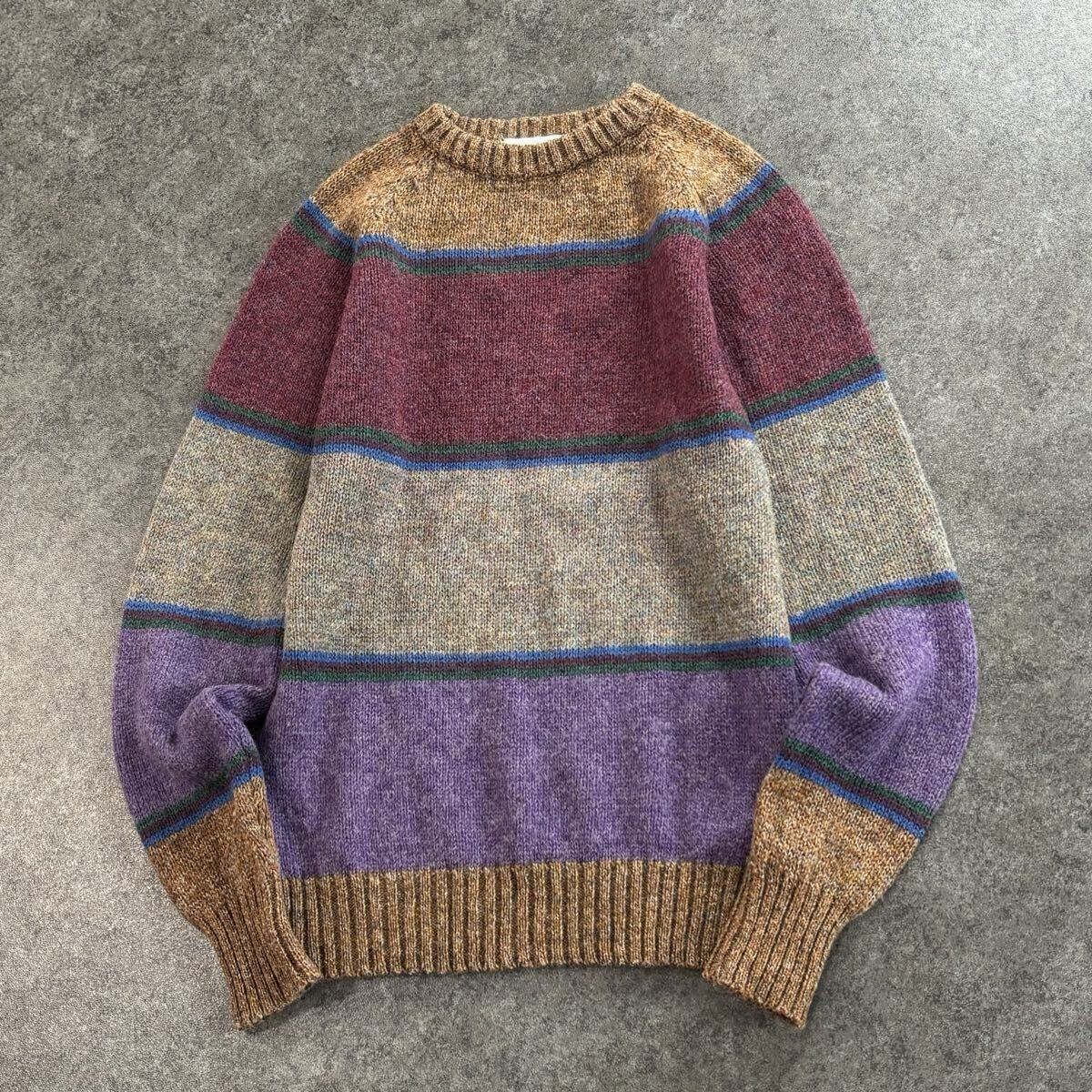 USA製 80s 90s Vintage McGREGOR マックレガー グアム マルチカラー ニット セーター ボーダー クルーネック ヴィンテージ ビンテージ