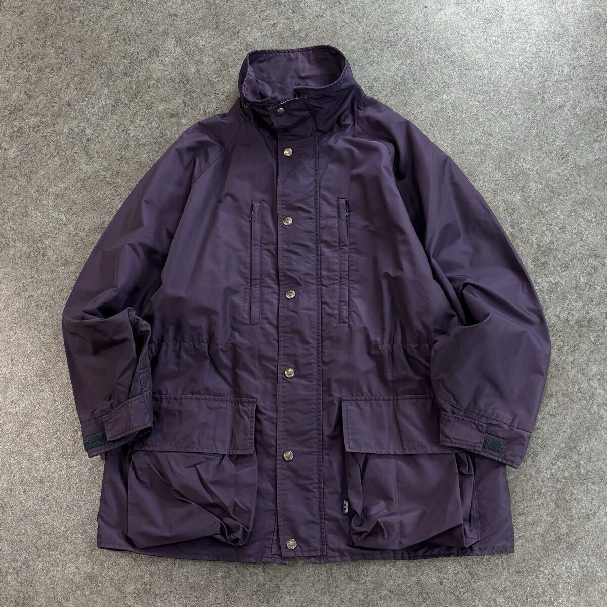 90s Vintage Woolrich ウールリッチ アシックス社 マウンテン ハンティング ジャケット ブルゾン 比翼ジップ パープル ヴィンテージ メンズ