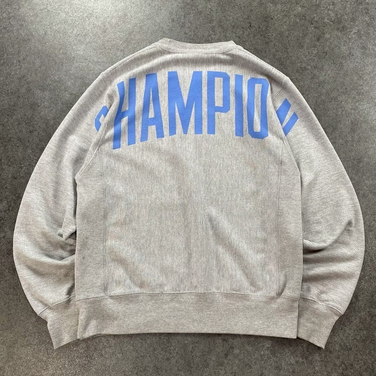 単色タグ Champion Reverse Weave チャンピオン リバースウィーブ スウェット トレーナー ヘビーウエイト グレー ロゴプリント 刺繍 JPN L