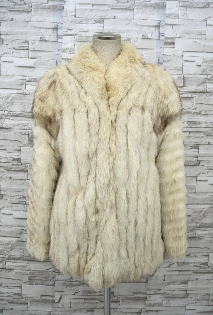 ☆ブルーフォックス☆ハーフコート☆着丈62cm☆T-K-fur☆