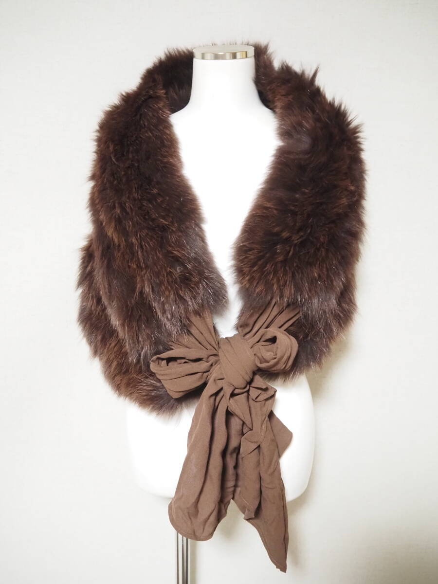 ■染めブルーフォックス■キャンディショール■40cmｘ90cm■