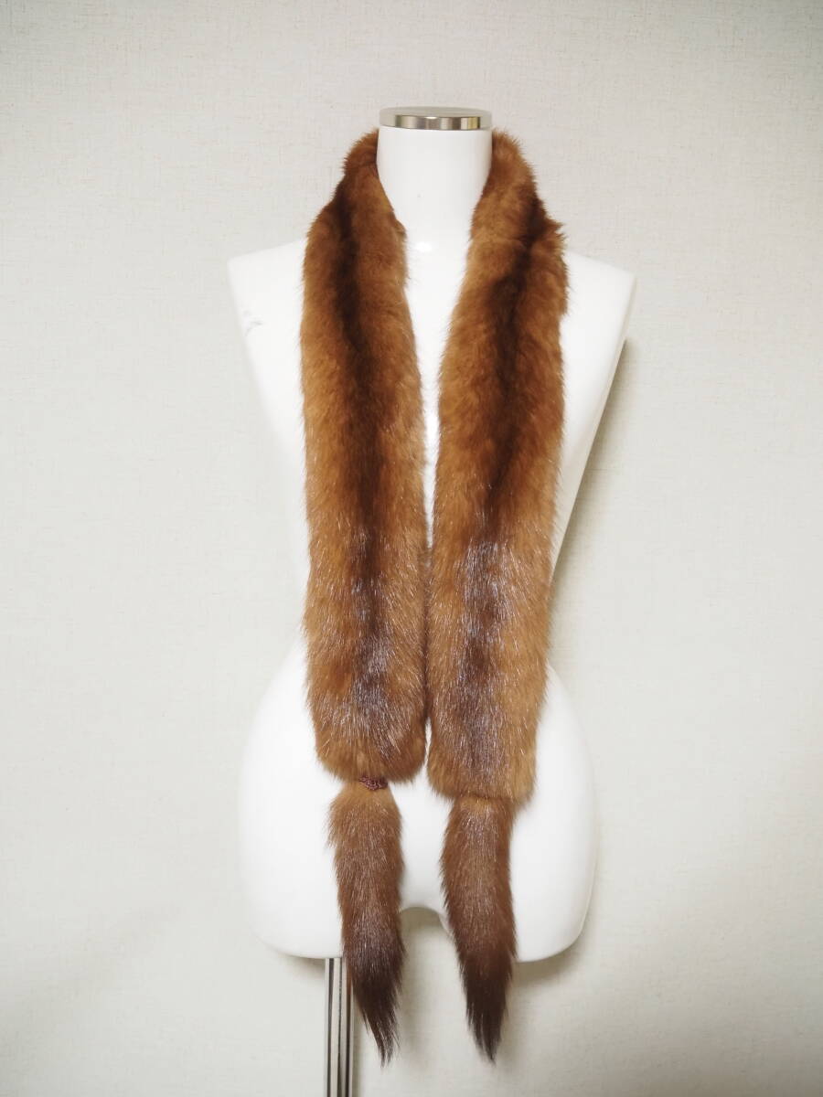■セーブル■ショール■8cmｘ154cm■テール付き■