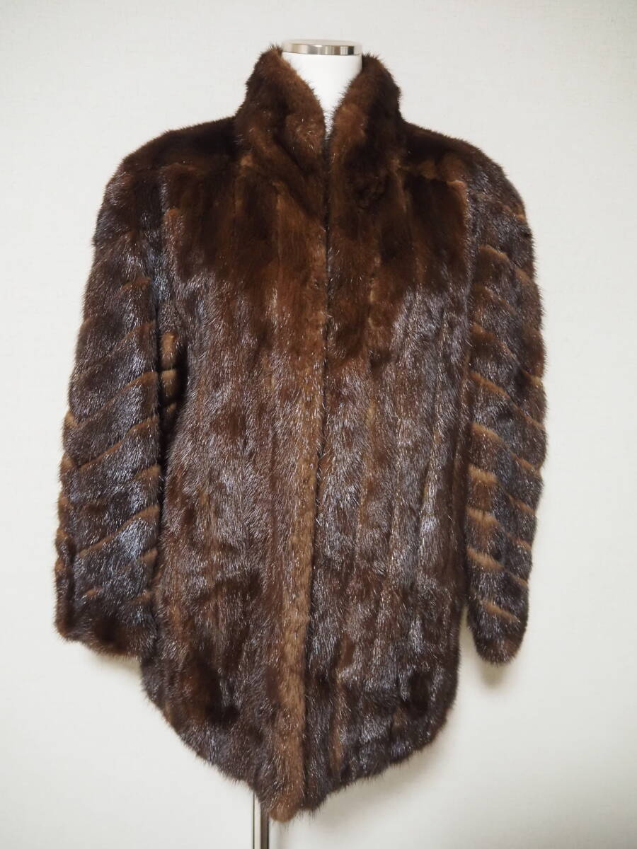 ■ダークミンク■ハーフコート■着丈69㎝■レアデザイン■