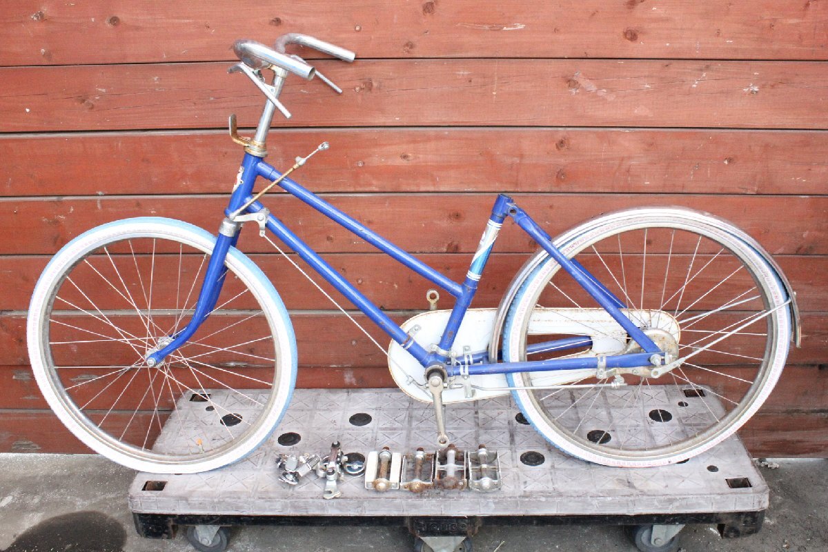 ☆【3F0405-3】 SEKINE セキネ ビンテージ自転車 ？ ブルー/SUNTOUR SEVEN/SKYVIRK/当時物 ジャンク