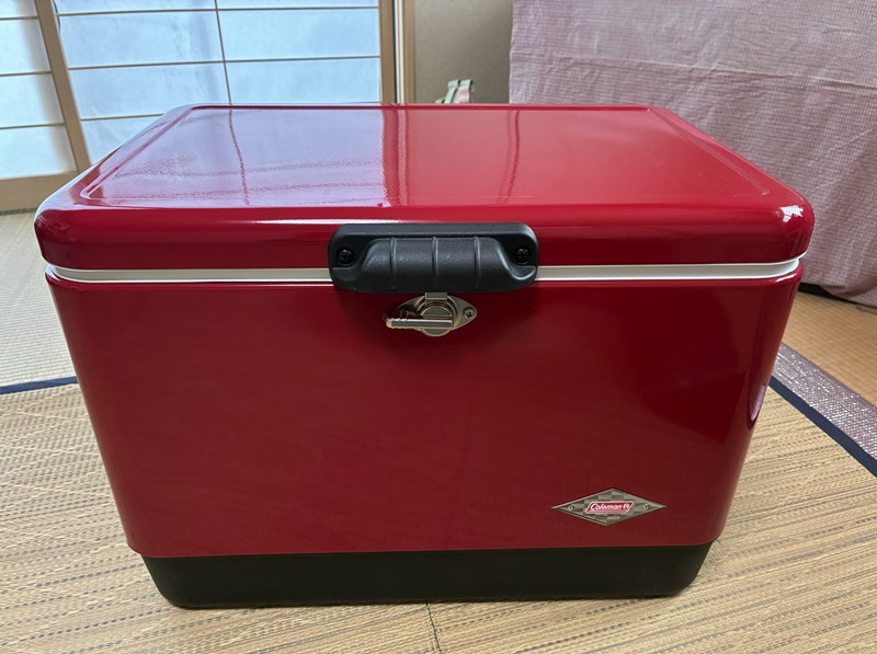 中古 コールマン クーラーボックス 54QT スティールベルト レッド
