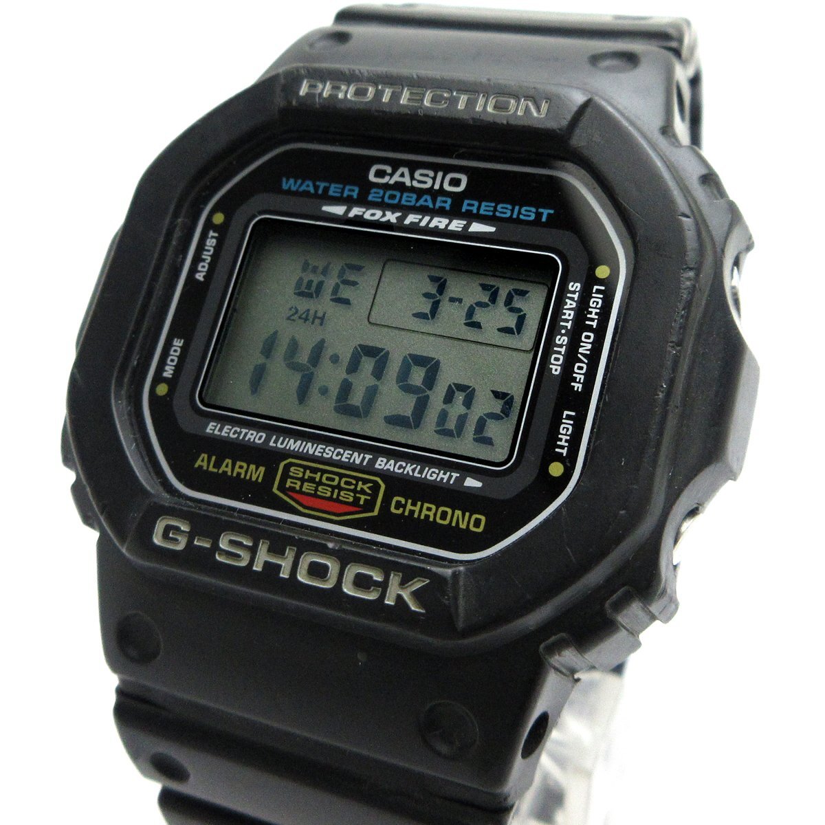 カシオ Gショック CASIO G-SHOCK フォックスファイア メンズ 黒 デジタル DW-5600E 時計 FOX FIRE DW-5600E-1 クォーツ 稼動品