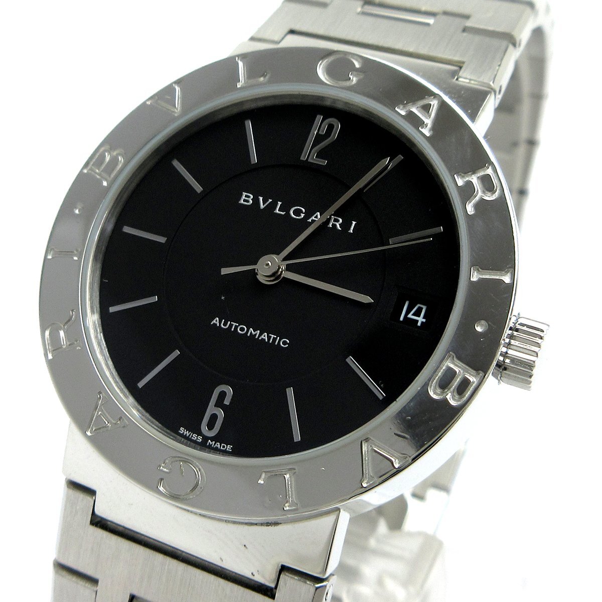 ブルガリ BVLGARI ブルガリブルガリ オートマチック メンズ ロゴあり 黒文字盤 BB33SS 時計 自動巻き 稼動品