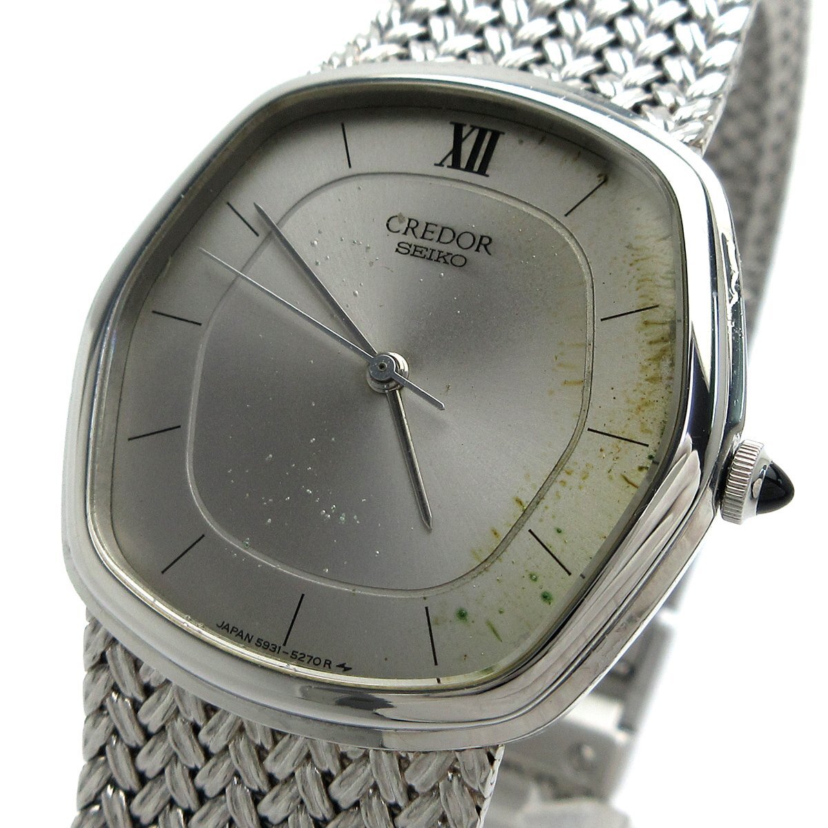 セイコー SEIKO クレドール CREDOR メンズ 5931-5230 シルバー 時計 クォーツ 稼動品