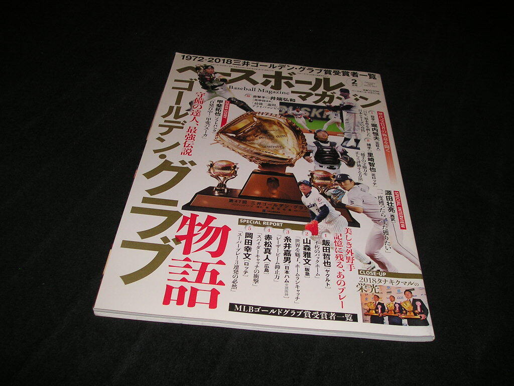 ベースボールマガジン　2019年2月号　守備の達人、最強伝説 ゴールデン・グラブ物語　堀内恒夫　