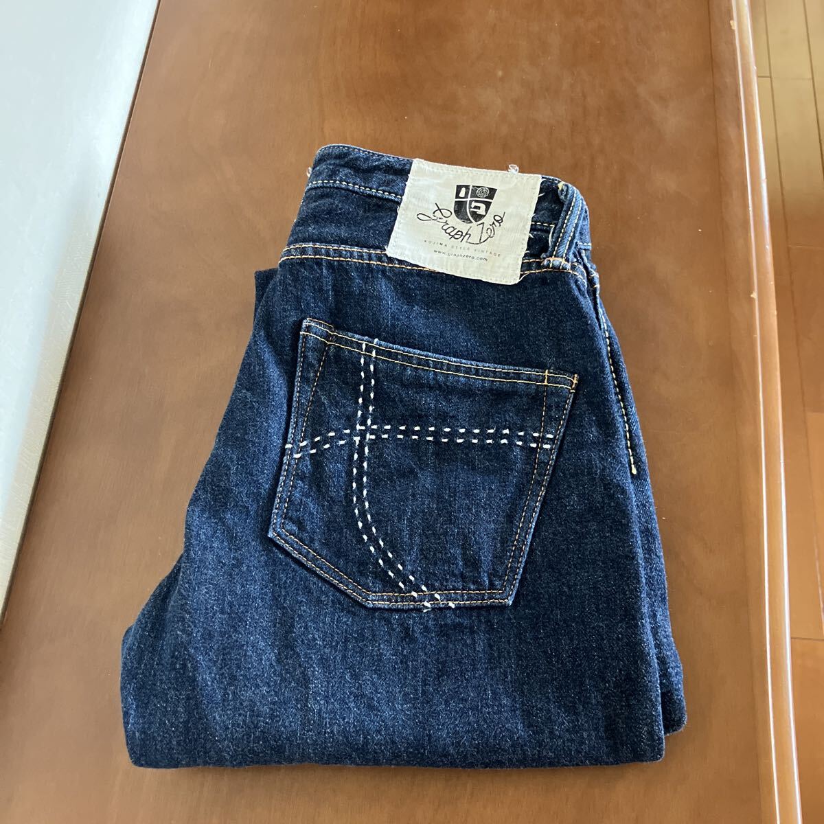 初期モデル graphzero グラフゼロ デニム ジーンズ 濃紺 サイズ＋1 KOJIMA STYLE VINTAGE MADE IN KOJIMA JAPAN 濃紺 キャンバスパッチ児島