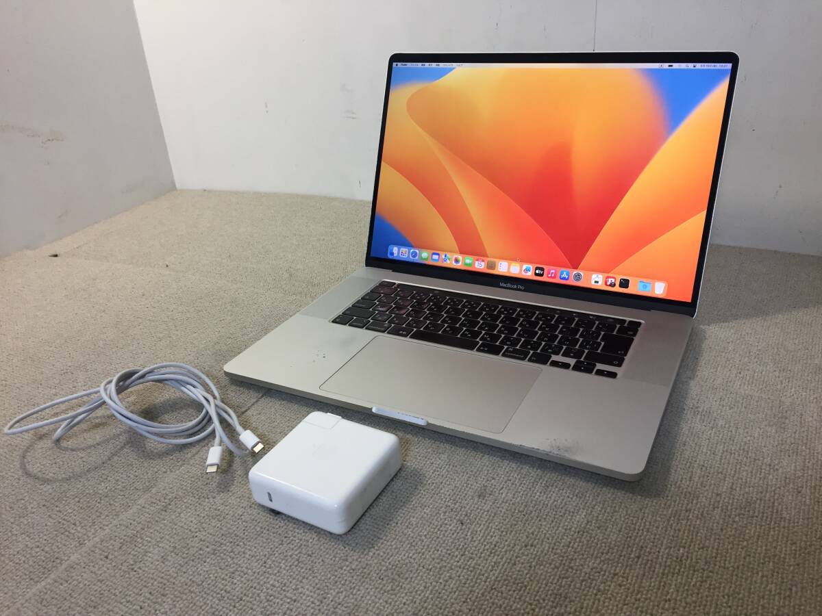 【225】Apple MacBook Pro 16-inch,2019 シルバー Core i9-9980HK 2.4GHz/32GB/SSD512GB/macOS Ventura