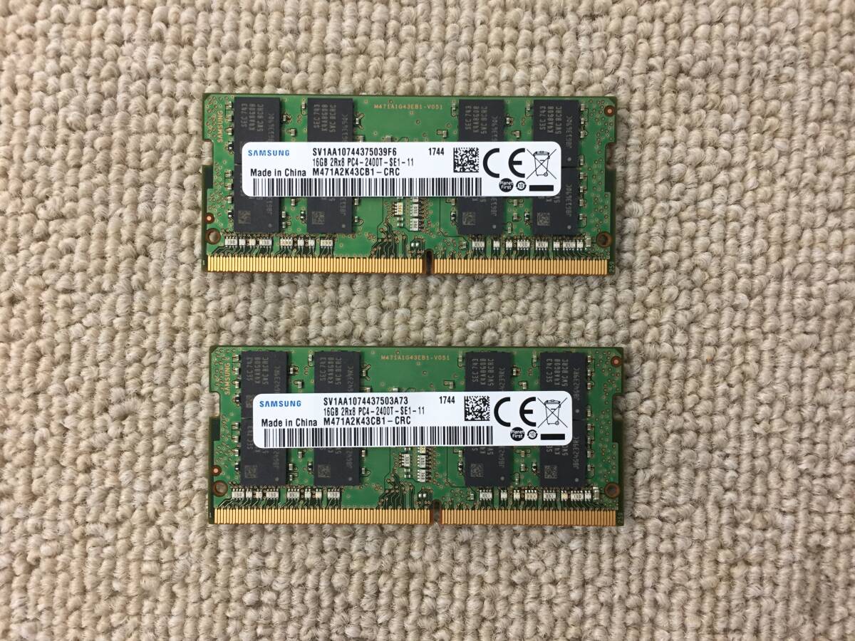 【10】★送料無料★SAMSUNG ノートPC用メモリ 16GB×2枚 2Rx8 DDR4 PC4-2400T 計32GB★BIOS認識確認済み 