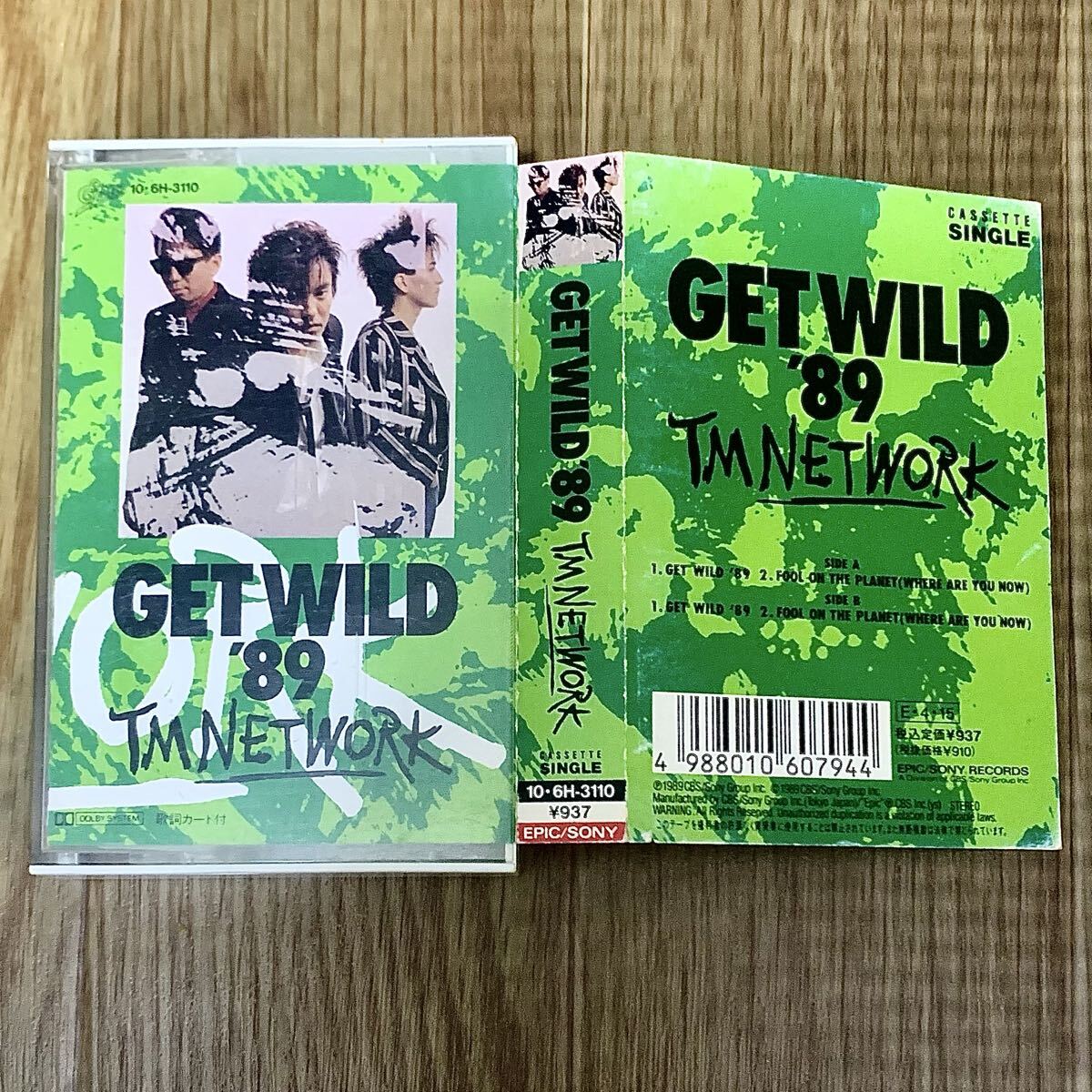 TM NETWORK GET WILD '89 カセットシングル 歌詞カード付 EPIC/SONY カセットテープ