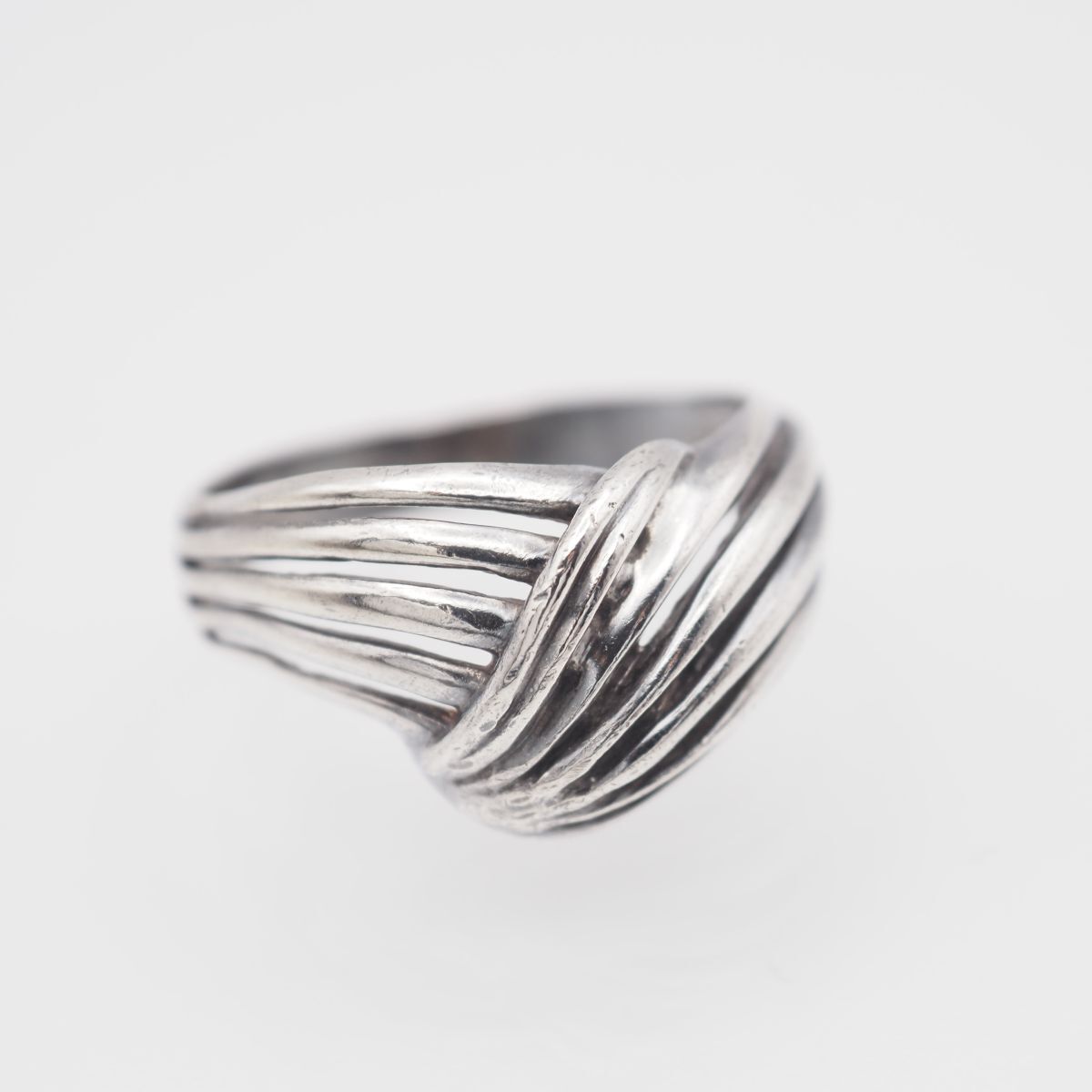 X146 ヴィンテージ SILVER刻印 リング デザイン シルバー 指輪 12-13号