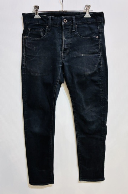 G-STAR RAWジースター 3301 SLIM スリム ストレッチ ブラック デニム パンツ W28