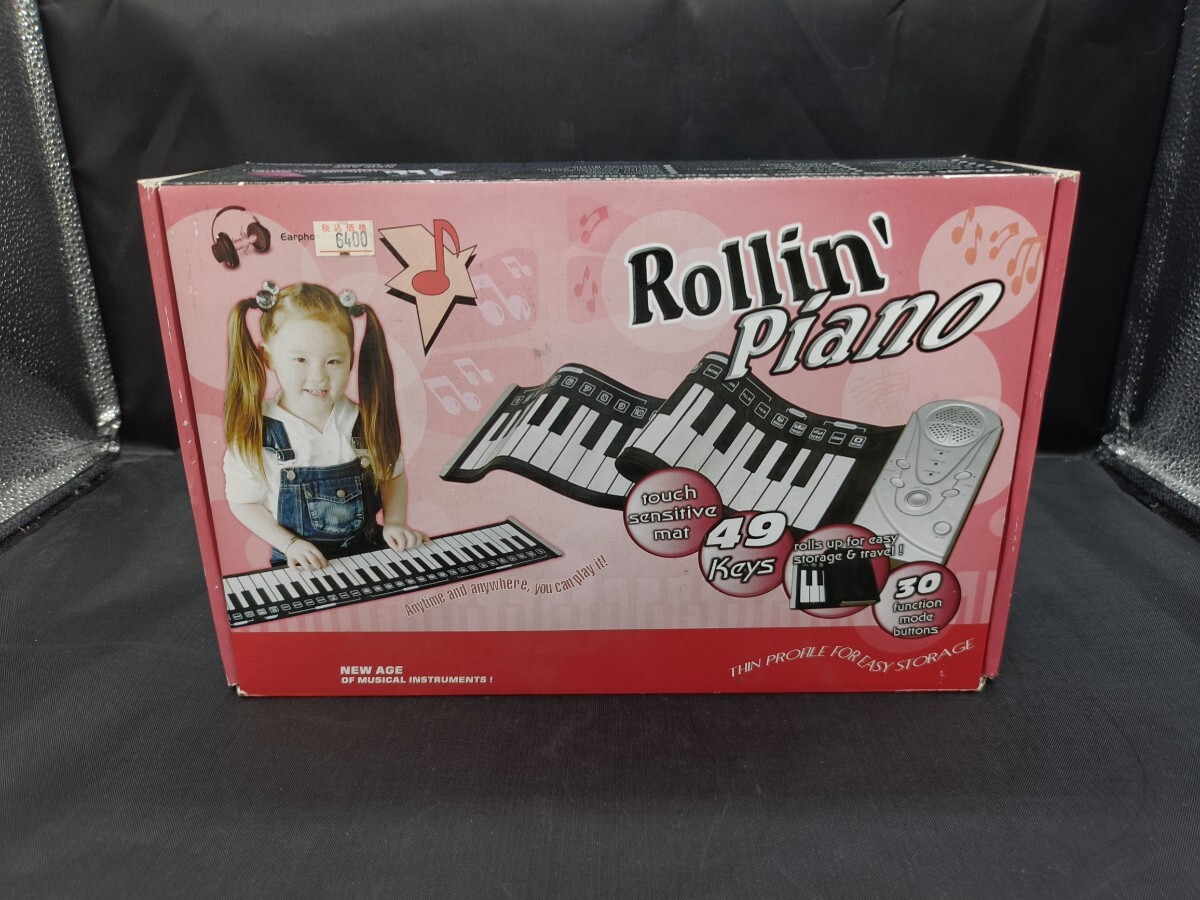 うきうき ロールピアノ 電子ピアノ AY-8625 キーボード 49鍵盤 初心者 練習用 子供 おもちゃ 折り畳み 通電確認済み