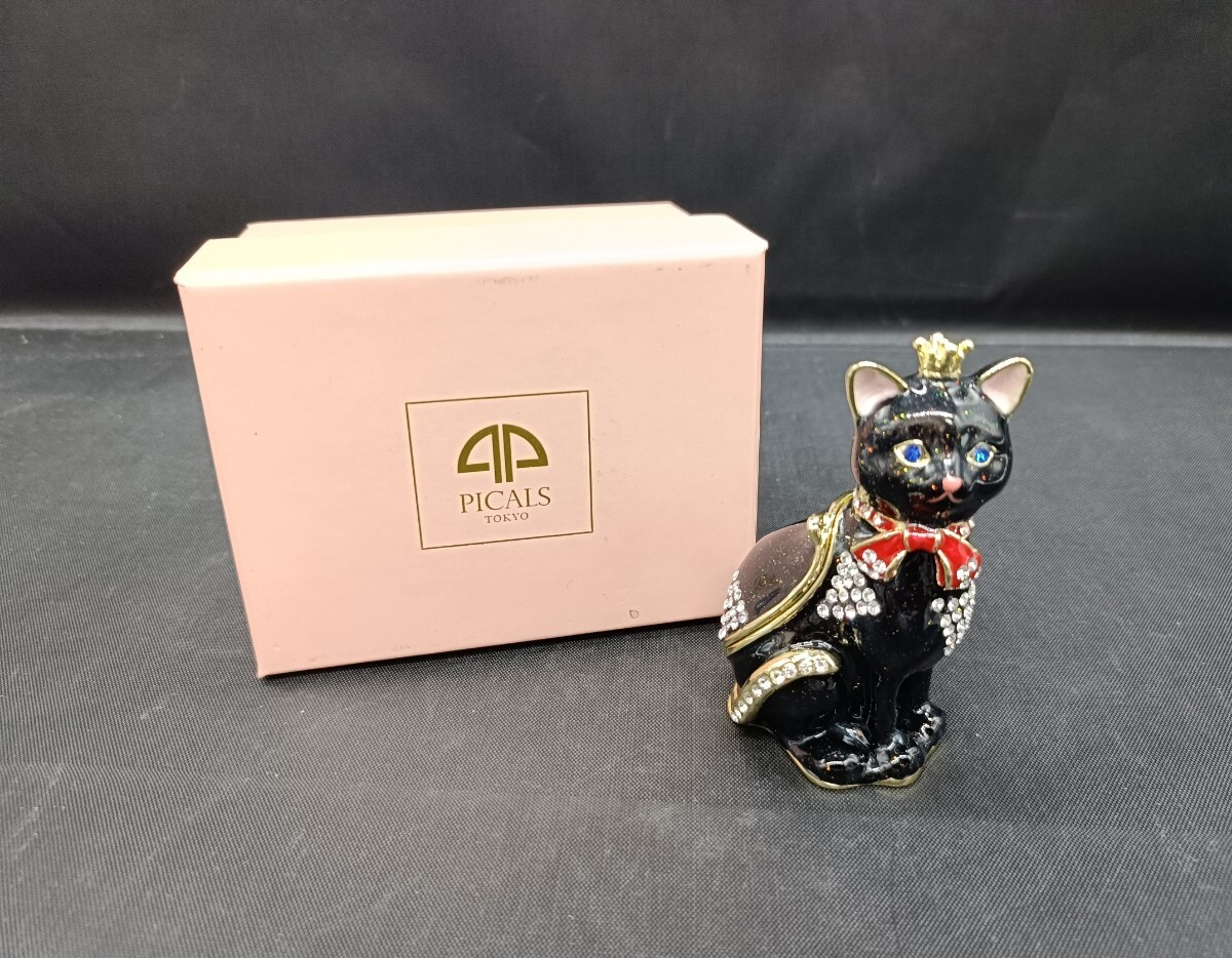 1★ PICALS ピカルス ジュエリーボックス 小物入れ 黒猫 クラウンキャット 置物 インテリア オブジェ