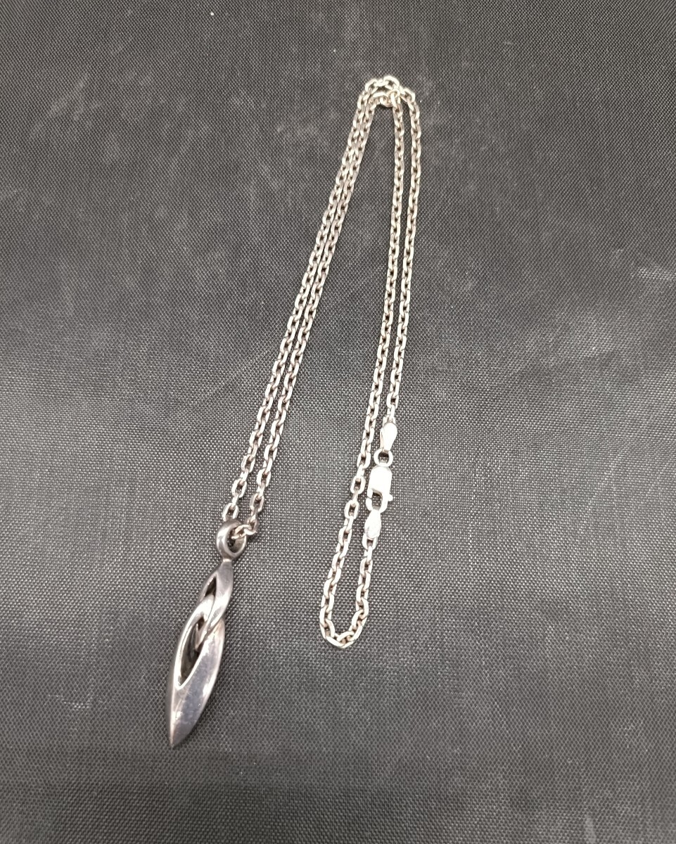 M’s COLLECTION エムズコレクション SV 925刻印 ネックレス 総重量13.7g アクセサリー ジュエリー シャープ ダブルリング シルバー 銀