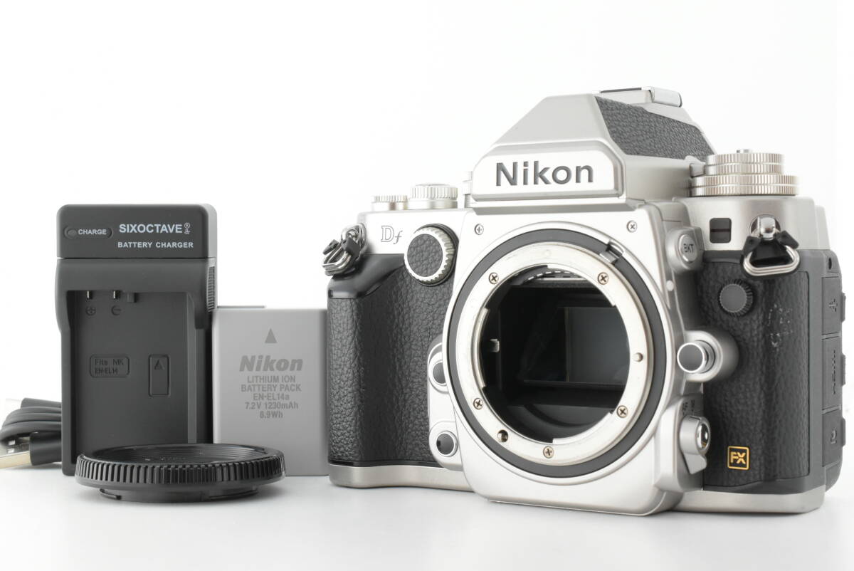 【美品】シャッターカウント 2247回 Nikon ニコン Df Silver シルバー デジタル 一眼レフカメラ Digital Camera (EF-TN-JP2386)