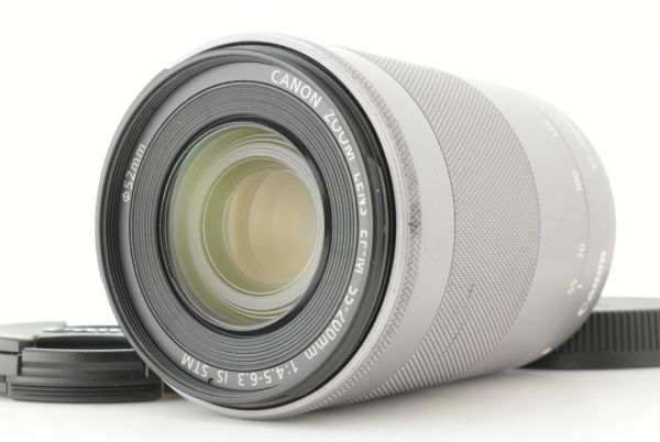 【美品】 Canon ZOOM LENS EF-M 55-200mm F4.5-6.3 IS STM Silver キャノン ズームレンズ シルバー (EF-TN-JP2299)