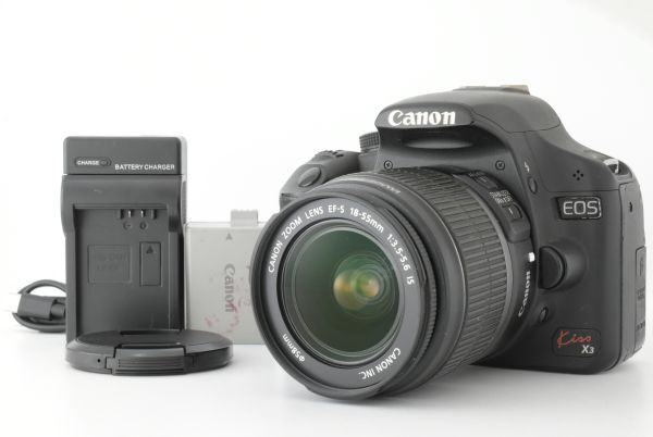 【美品】シャッターカウント 45068回 Canon EOS Kiss X3 EF-S 18-55mm f3.5-5.6 IS Lens キャノン デジタル一眼レフカメラ (EF-TN-JP2304)