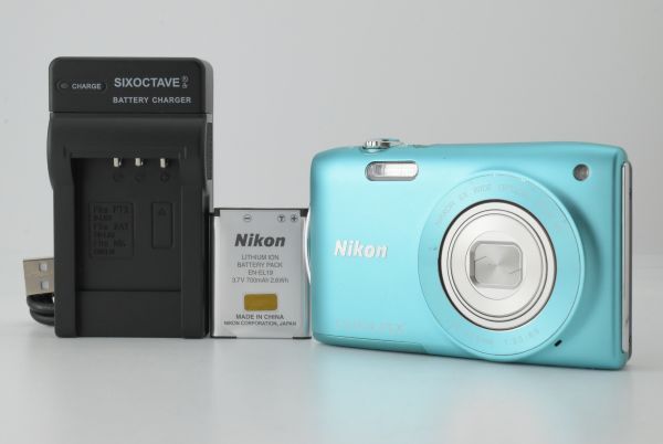【美品】Nikon COOLPIX S3300 16MP Digital Camera 8x Optical Zoom Blue Tested ニコン コンパクトデジタルカメラ ブルー (EF-TN-JP2307)