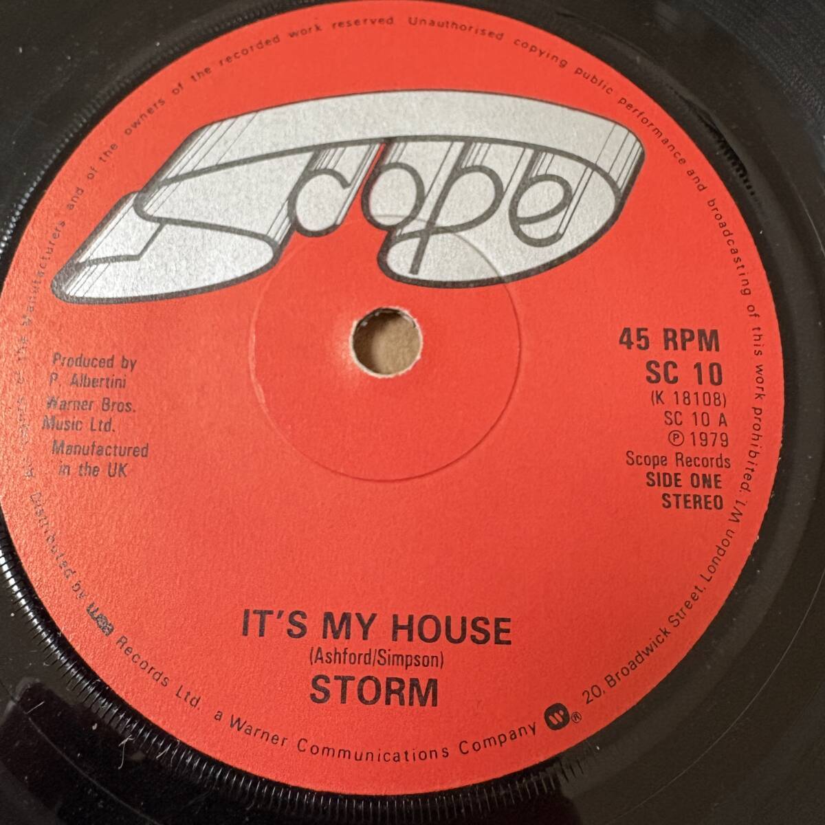 Storm - It's My House / 7インチ！！ / Sitting In The Bush // Scope 7inch / Lovers / AA8375