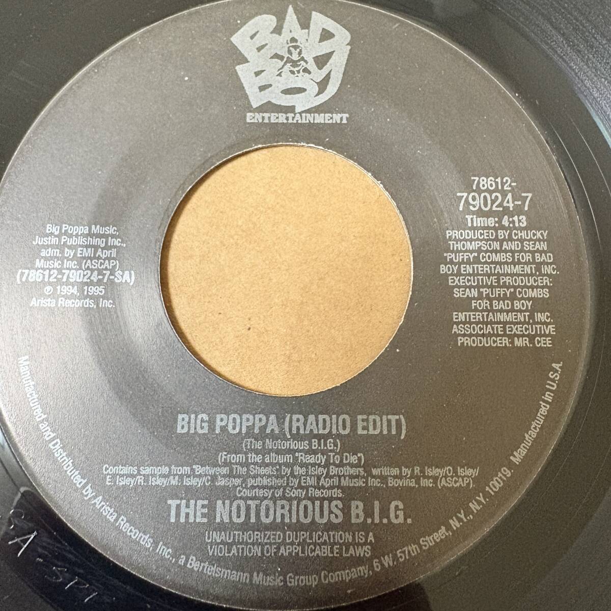 The Notorious B.I.G. Big Poppa / Warning / Bad Boy 7inch / The Isley Brothers - Between the Sheets Biggy Biggie Puff Daddy AA7618