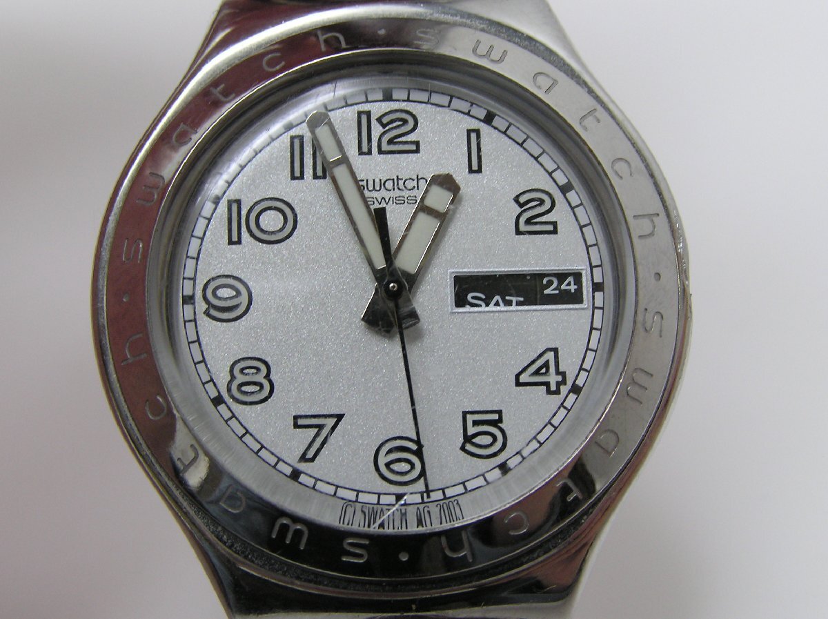 1円スタート★ハローカメラ★ 9420 スウォッチ swatch IRONY AG2003 メンズ 腕時計 クォーツ ジャンク 要修理 生活防水 竜頭欠品