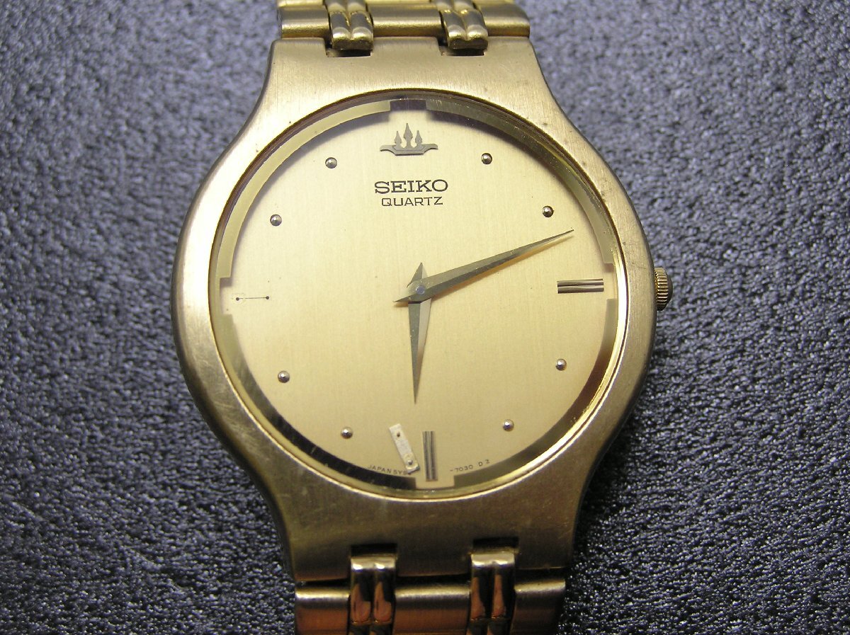 1円スタート★ハローカメラ★ 2093 SEIKO セイコー メンズ クォーツ 腕時計 ジャンク扱い 要修理 5Y94-7030
