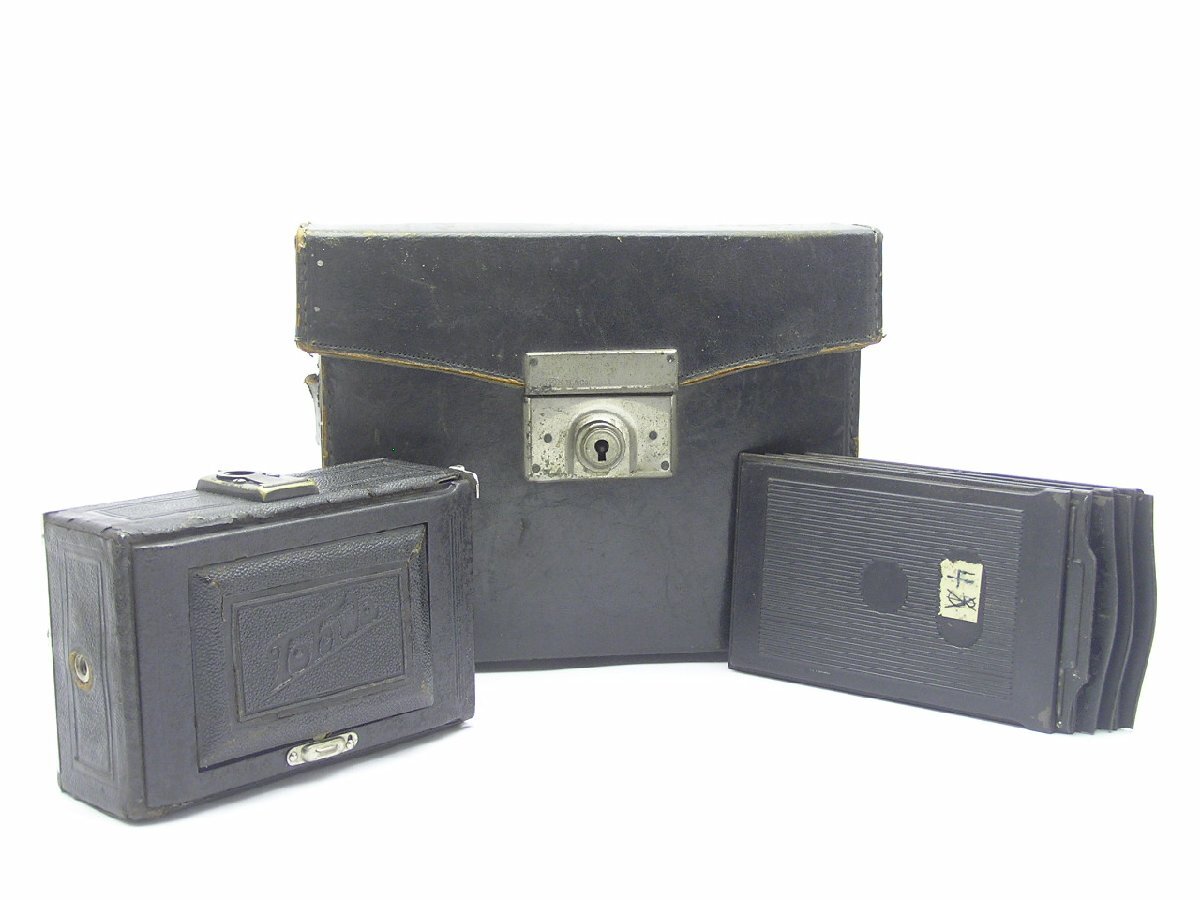 1円★ハローカメラ★2037 骨董品? T.B. Made in Germany TOKIWA 6x9? シートフィルム カメラ Meiyer Gorlitz Trioplan 1:4.5 F=10.5cm 即決