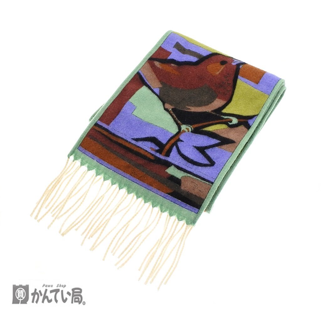 EMILIO PUCCI エミリオプッチ ストール マフラー カシミヤ100％ マルチカラー レディース 鳥 虫 植物 オシャレ 可愛い ストール 大人