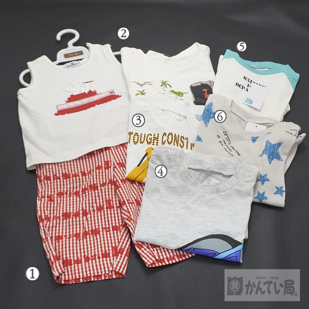 未使用 保管品 子供服 まとめ 6着セット 18ｃｍ 85ｃｍ：1枚 100サイズ：5枚 タグ付き 西松屋チェーン 半袖 夏服 トップス Tシャツ 男の子