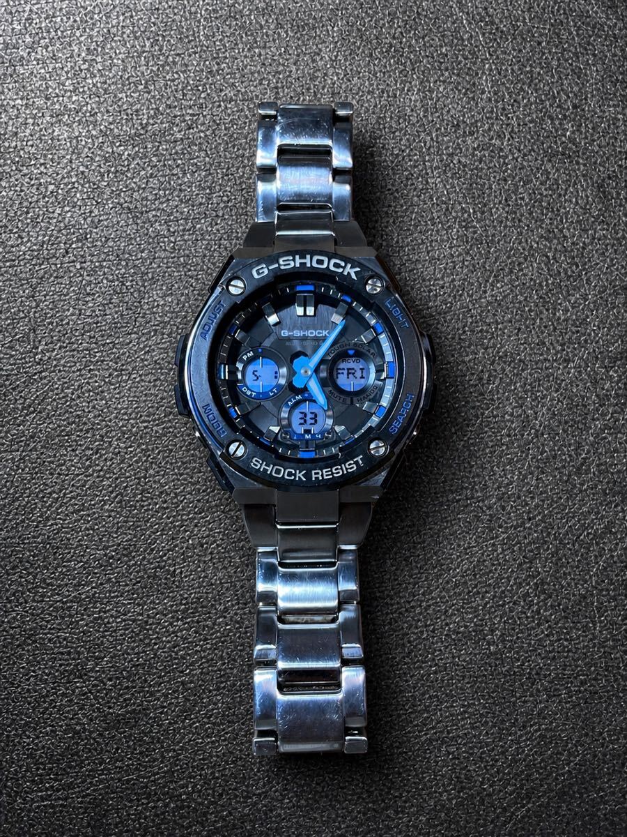 管R517 CASIO カシオ G-SHOCK ジーショック GST-W100D マルチバンド6 メンズ腕時計 黒文字盤 ソーラー 稼働 現状品 中古