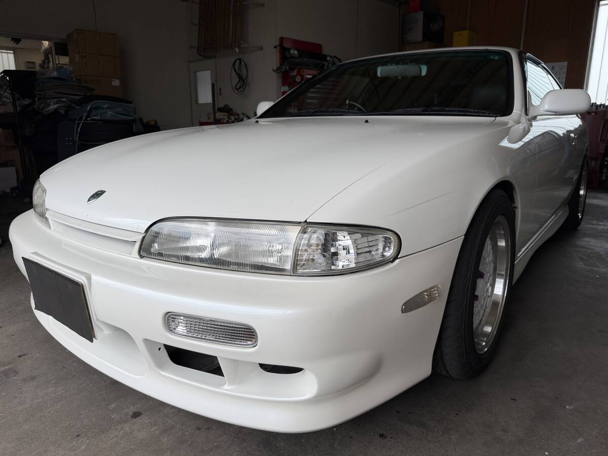 平成7年式　シルビア　S14前期　Qs 5速マニュアル　エアロ　マフラー　エキマニ　車高調　車検令和10年5月　とてもキレイな車両です