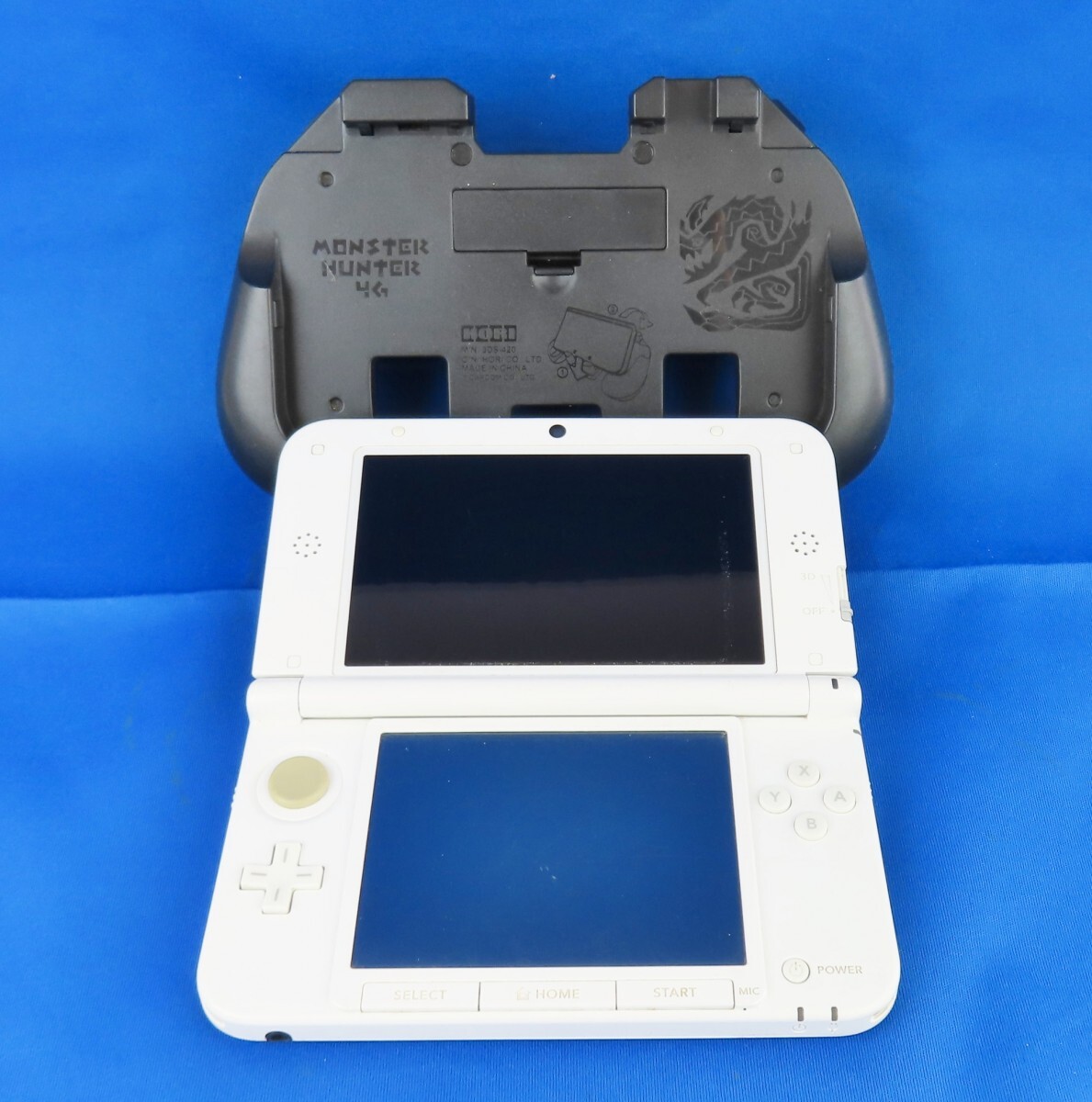 まとめ 2点 任天堂 ニンテンドー NINTENDO 3DS LL 本体 SPR-001 ホワイト HORI モンスターハンター4G 拡張スライドパッド 0602-011