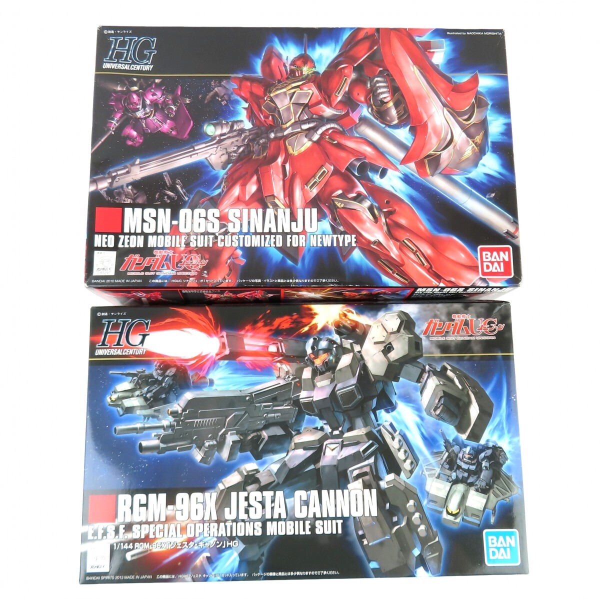 未組立 まとめ 2点 機動戦士ガンダムUC HG 1/144 ジェスタ・キャノン シナンジュ ガンプラ バンダイ プラモデル 説明書・外箱付き 0530-059