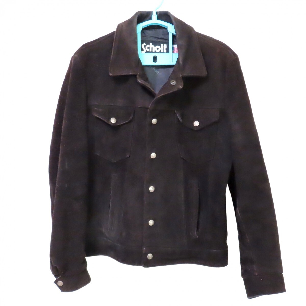 Schott ショット スエード レザージャケット トラッカー ブルゾン USA製 ダークブラウン サイズ38 ヴィンテージ 0530-057