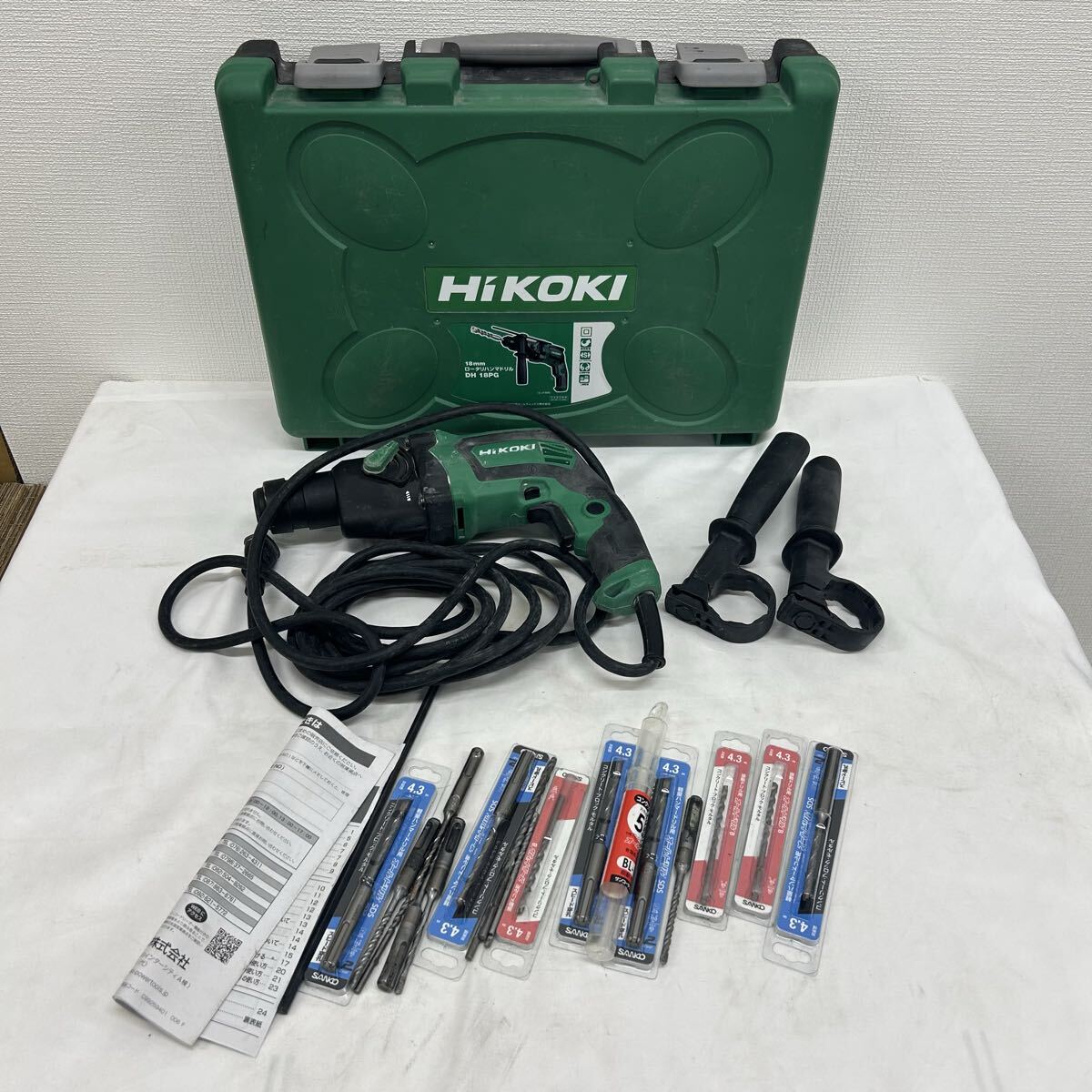 HiKOKI ロータリハンマドリル DH 18mm PG ケース付き +α ドリル 複数個付き 動作確認済み 電動工具 ハイコーキ