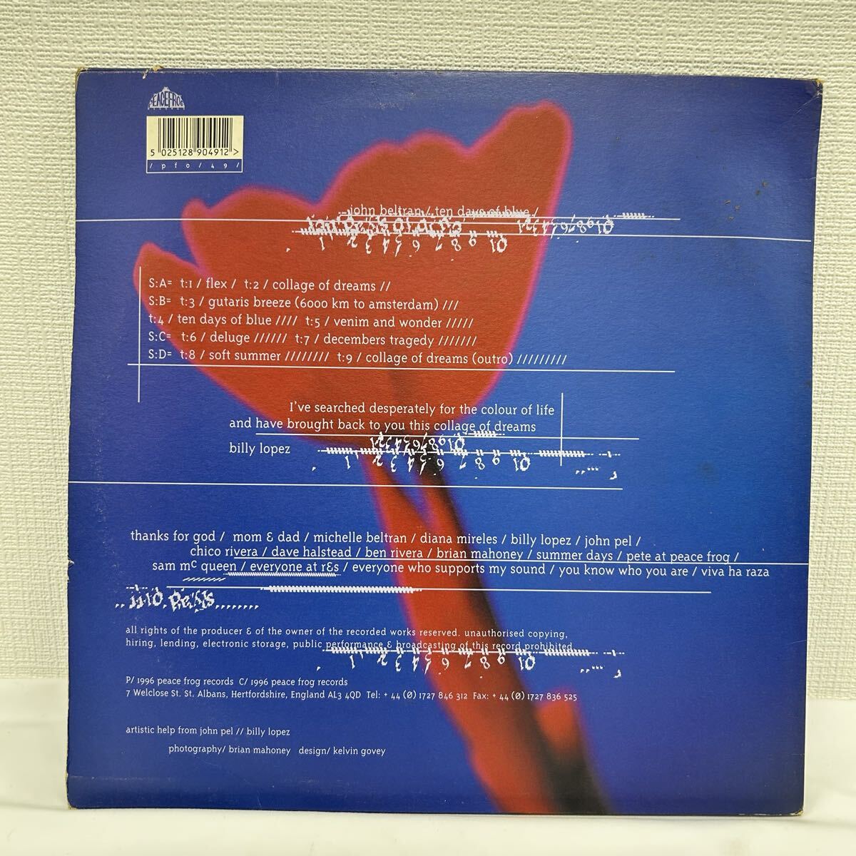 LP レコード John Beltran / ten days of blue 2枚組 UK盤 PEACE FROG RECORDS PFO49 1996年 現状品