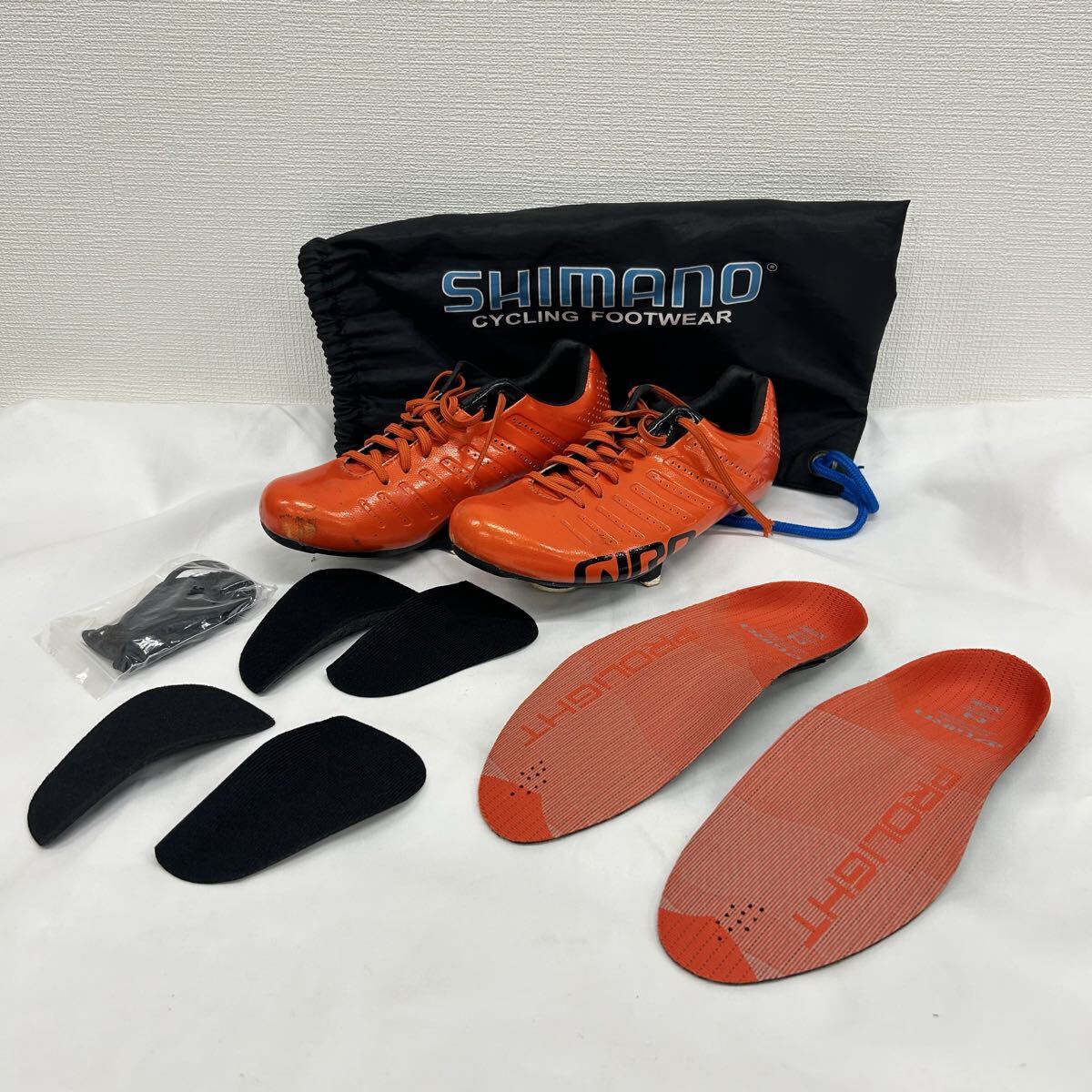 GIRO EMPIRE ロード用シューズ EU41.5 （約26.5cm）EASTON EC90 SLX カーボンソール ジロ エンパイア オレンジ シマノ袋付き 現状品