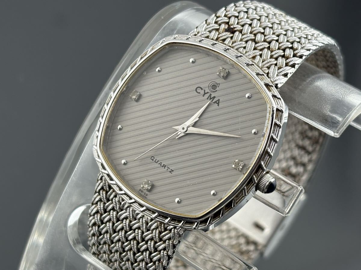 :[C118]1円～☆メンズ クォーツ CYMシーマ SWISS 604 動作品